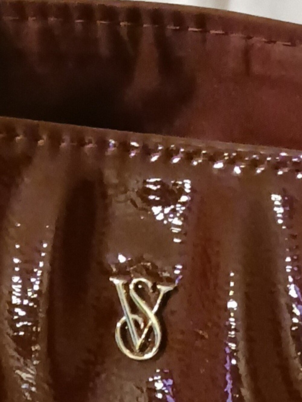 Victoria's Secret Patent Tote Bag in Deep Burgundy. Never Used - Picture 8 of 9